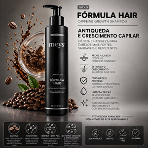 Shampoo Fórmula Hair MEYS – Cafeína e Niacinamida | Antiqueda, Fortalecimento e Crescimento Capilar | 300ml