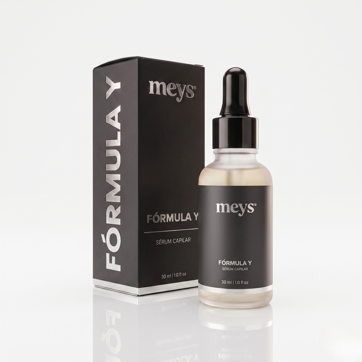 Sérum capilar Fórmula Y da Mey's com caixa e frasco